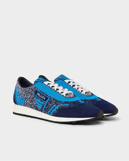 Prada Milano 70 Stretch-Knit  Blue low top sneakers - 2