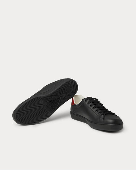 Gucci Ace Logo-Print Leather  Black low top sneakers - 3