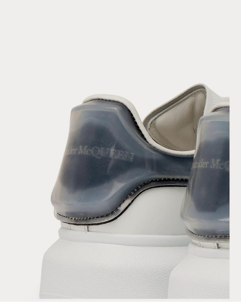 Alexander McQueen Exaggerated-Sole Rubber-Trimmed Leather  White low top sneakers - 5