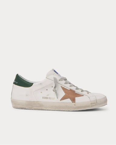 Golden Goose Superstar Distressed Leather and Suede  White low top sneakers