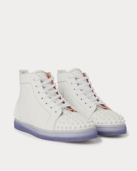 Christian Louboutin Lou Spikes 2 Embossed Leather High-Top  White high top sneakers - 2