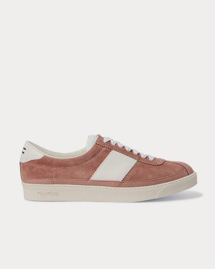 Tom Ford Bannister Leather-Trimmed Suede  Pink low top sneakers - 1