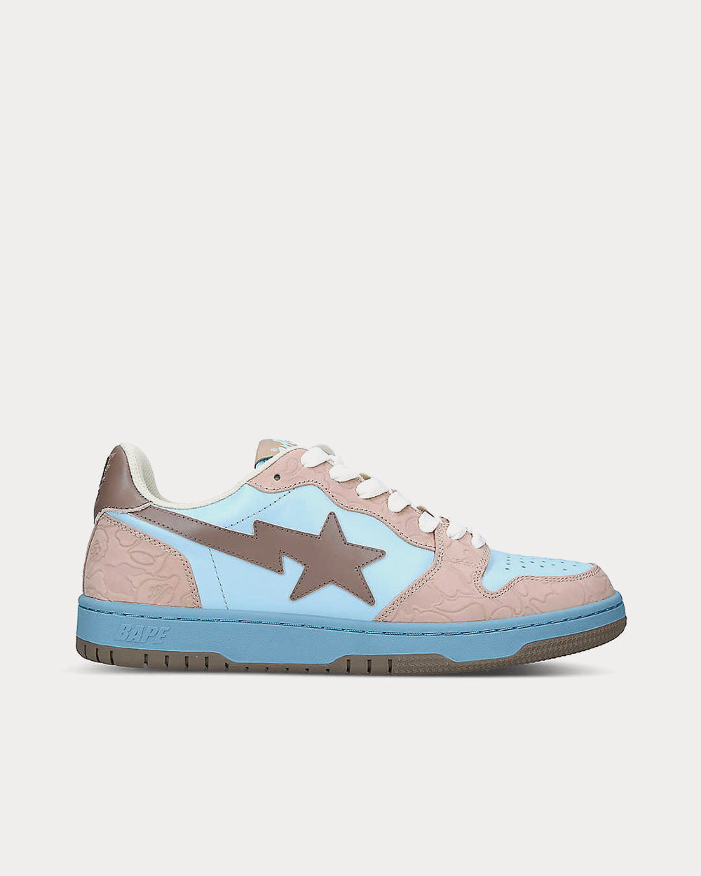 A Bathing APE - BAPE STA Abstract-Print Pale Blue Low Top Sneakers