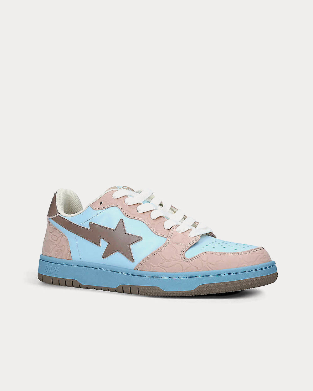 A Bathing APE - BAPE STA Abstract-Print Pale Blue Low Top Sneakers