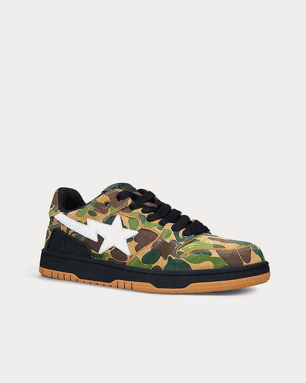 A Bathing APE BAPE SK8 STA Camo Low Top Sneakers - 3