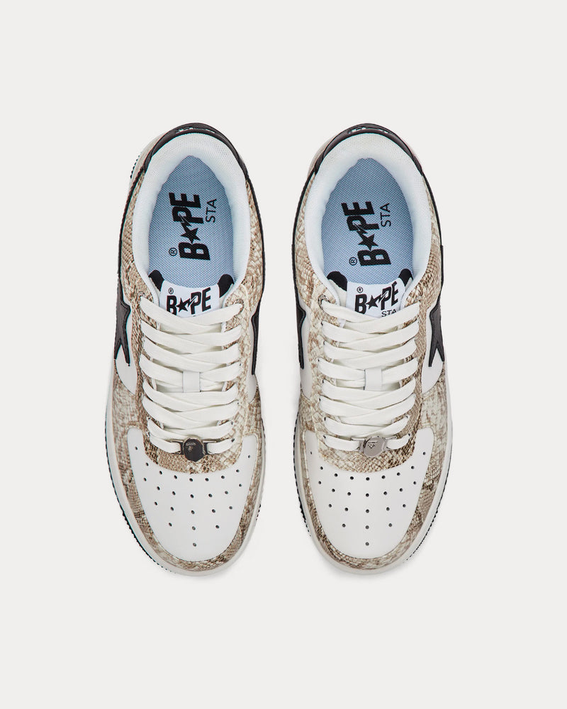A Bathing APE Bape Sta Snake Beige Low Top Sneakers - 2