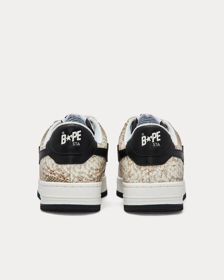 A Bathing APE Bape Sta Snake Beige Low Top Sneakers - 4