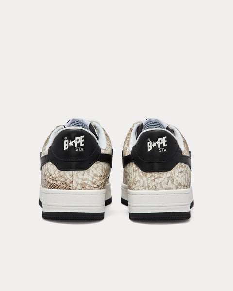 Bape Sta Snake Beige Low Top Sneakers
