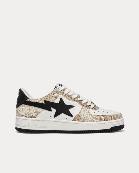Bape Sta Snake Beige Low Top Sneakers