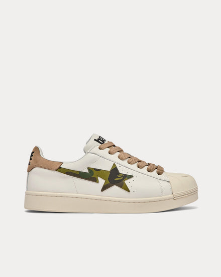 A Bathing APE Skull Sta M1 White / Camouflage Low Top Sneakers - 1