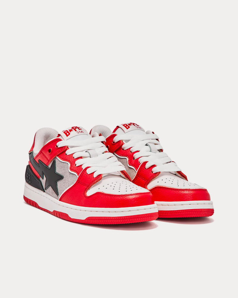 A Bathing APE SK8 STA M1 Red Low Top Sneakers - 3