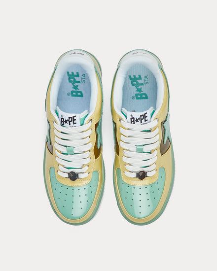 A Bathing APE BAPE Sta Mint Green / Cream / Brown Low Top Sneakers - 2