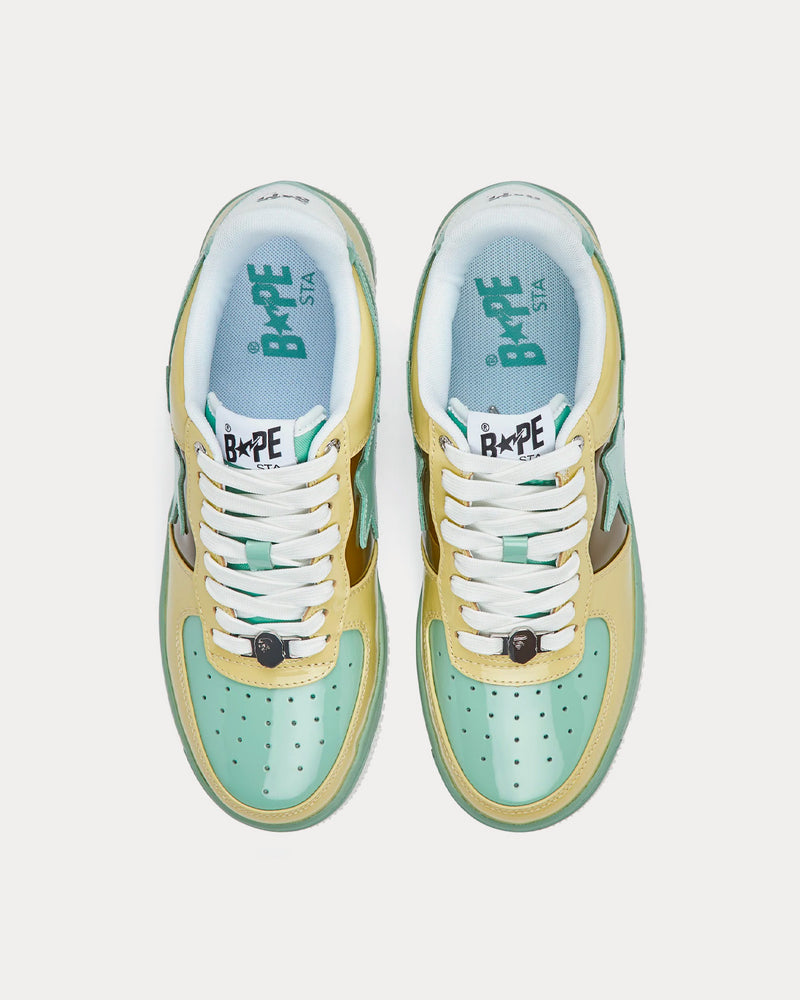 A Bathing APE BAPE Sta Mint Green / Cream / Brown Low Top Sneakers - 2