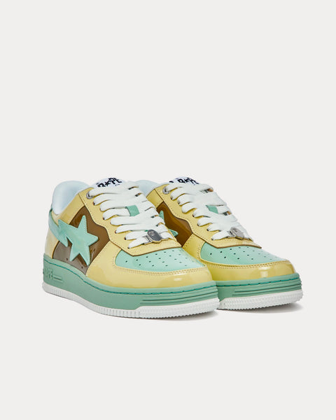 BAPE Sta Mint Green / Cream / Brown Low Top Sneakers