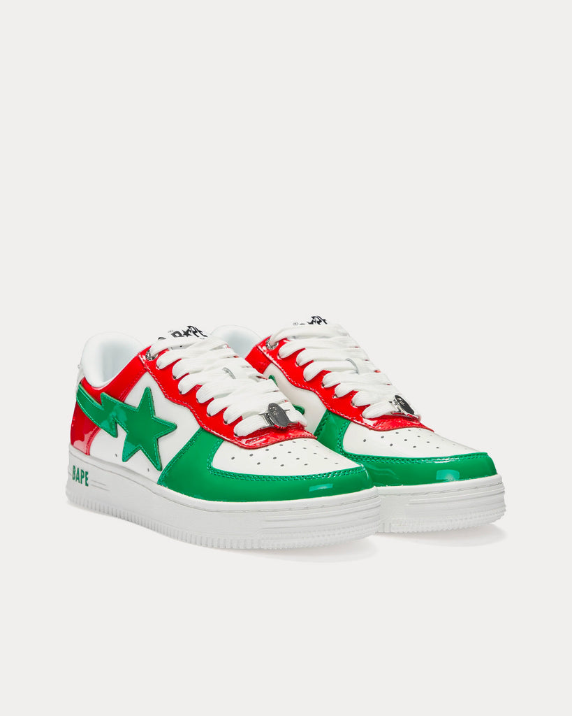 Red and green sneakers on sale