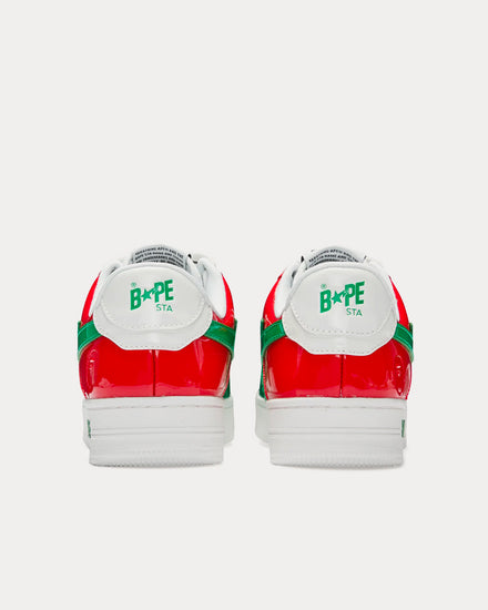 A Bathing APE BAPE Sta M1 White / Green / Red Low Top Sneakers - 4