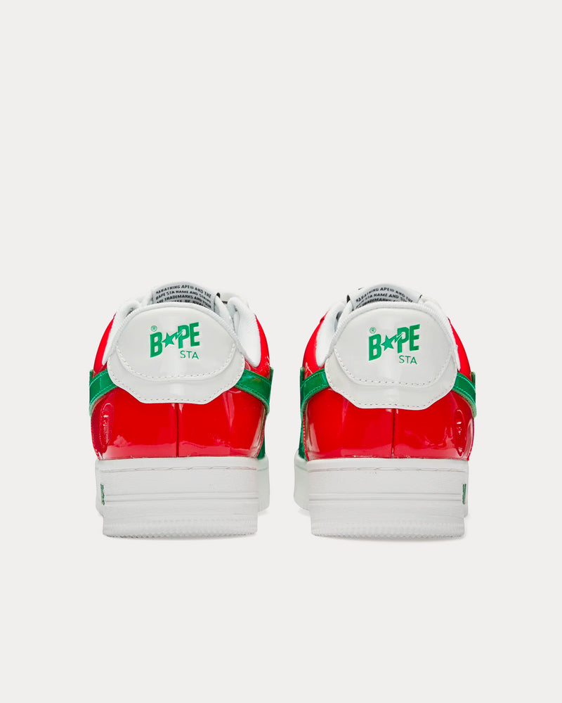 A Bathing APE BAPE Sta M1 White / Green / Red Low Top Sneakers - 4