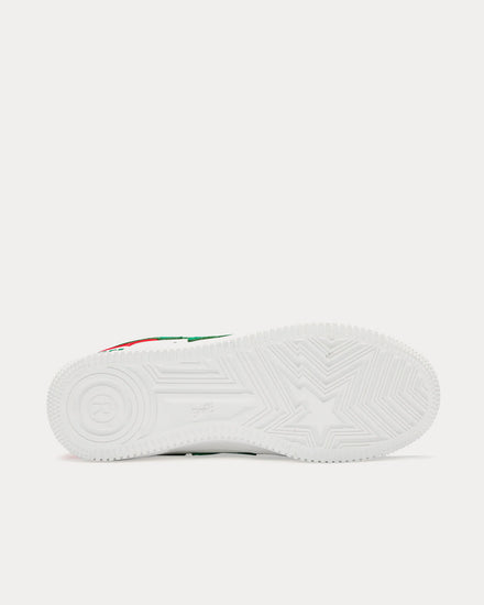 A Bathing APE BAPE Sta M1 White / Green / Red Low Top Sneakers - 5
