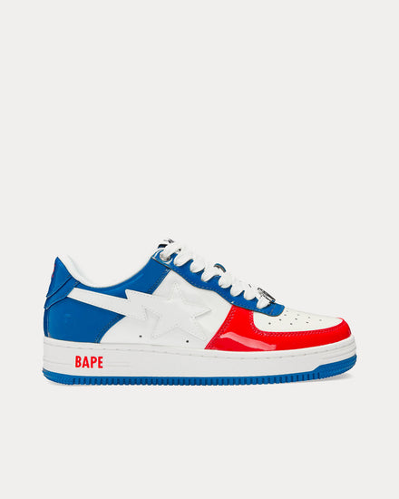 A Bathing APE BAPE Sta M1 White / Red / Blue Low Top Sneakers - 1