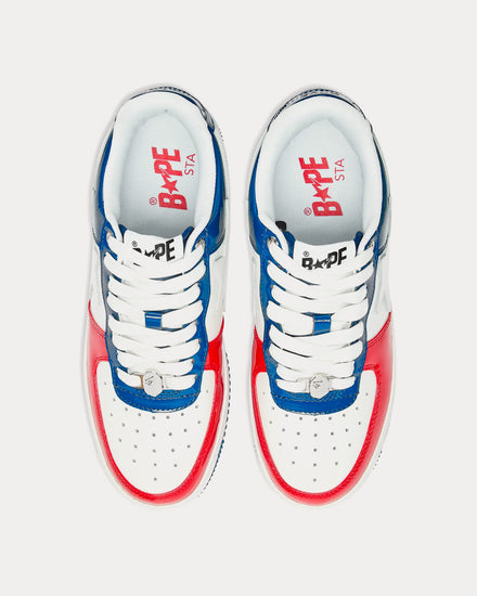 A Bathing APE BAPE Sta M1 White / Red / Blue Low Top Sneakers - 2