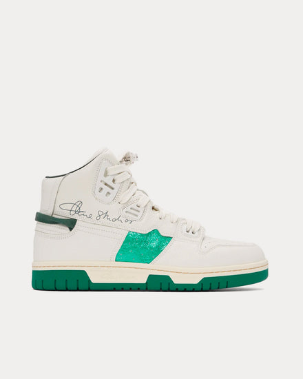 Acne Studios White / Green High Top Sneakers - 1