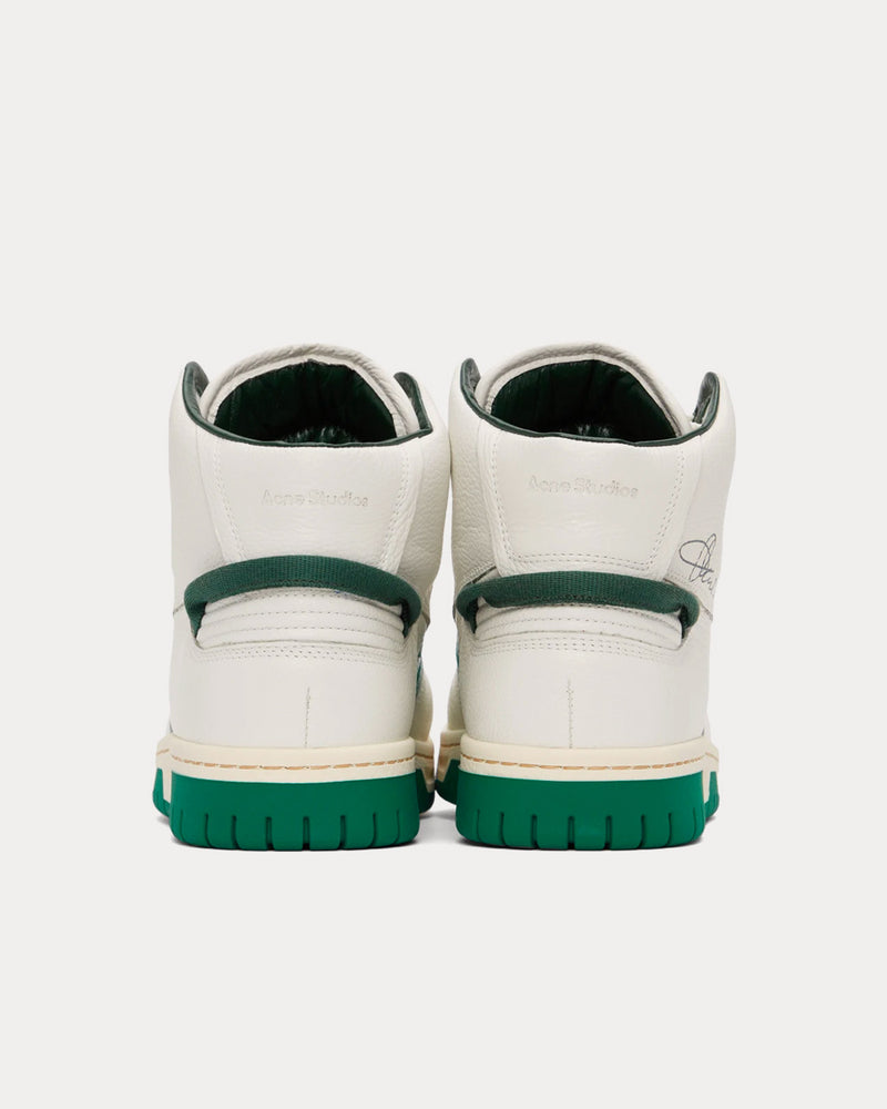 Acne Studios White / Green High Top Sneakers - 3