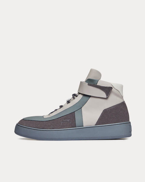 Corbusier Hi White & Grey High Top Sneakers