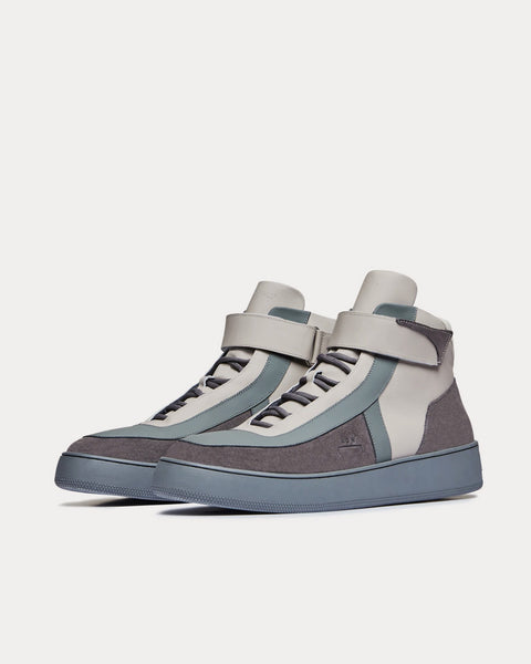 Corbusier Hi White & Grey High Top Sneakers