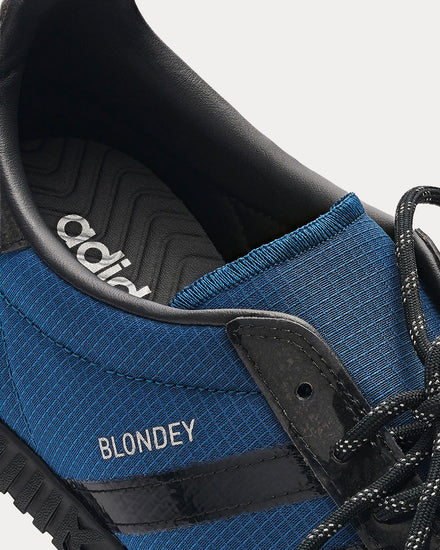 Adidas Men's x Blondey Gazelle Indoor Mineral Blue / Core Black Low Top Sneakers Adidas Men's x Blondey Gazelle Indoor Mineral Blue / Core Black Low Top Sneakers