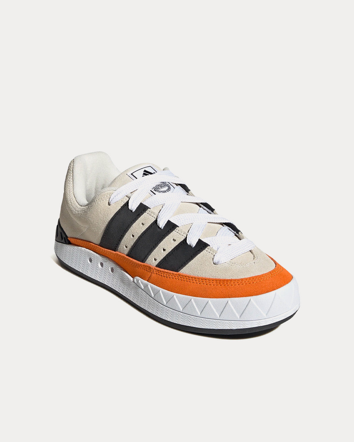 Adidas x Human Made - Adimatic Off White / Core Black / Bright Orange Low Top Sneakers