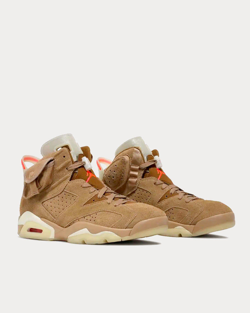 Nike x Travis Scott Air Jordan 6 Retro British Khaki High Top Sneakers - 2