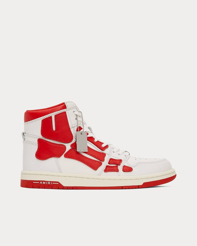 AMIRI Skel Top White / Red High Top Sneakers - 1