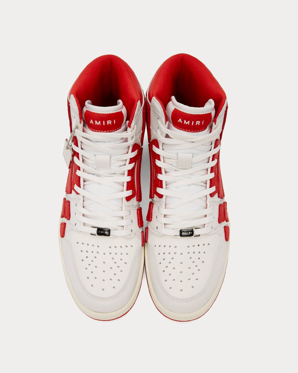 AMIRI - Skel Top White / Red High Top Sneakers