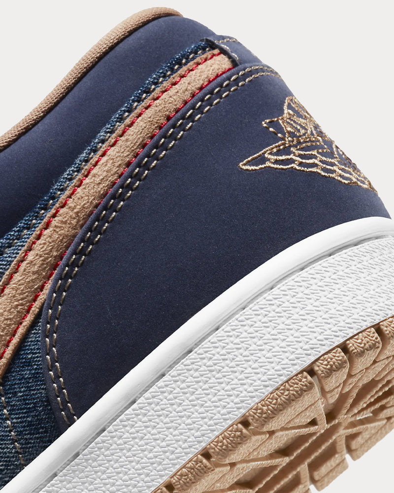 Jordan Air Jordan 1 Low SE Midnight Navy / University Red / White / Hemp Low Top Sneakers - 5