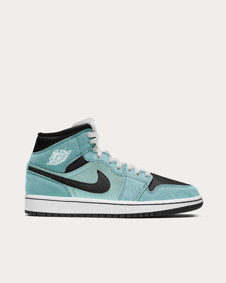Jordan Air Jordan 1 Mid Light Dew / Teal Tint / White / Black High Top Sneakers - 1