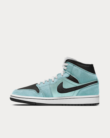 Jordan Air Jordan 1 Mid Light Dew / Teal Tint / White / Black High Top Sneakers - 2