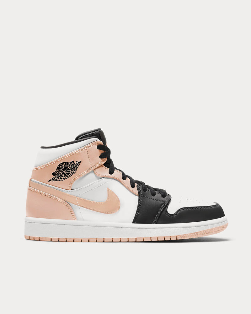 Jordan Air Jordan 1 Mid White / Black / Arctic Orange High Top Sneakers - 1