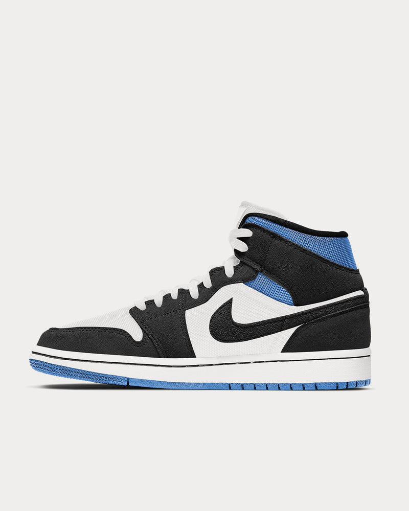 Jordan Air Jordan 1 Mid White / University Blue / Black High Top Sneakers - 2