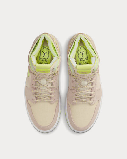Jordan Air Jordan 1 Zoom Air Comfort Pearl White / Light Lemon Twist / White / Fossil High Top Sneakers - 3