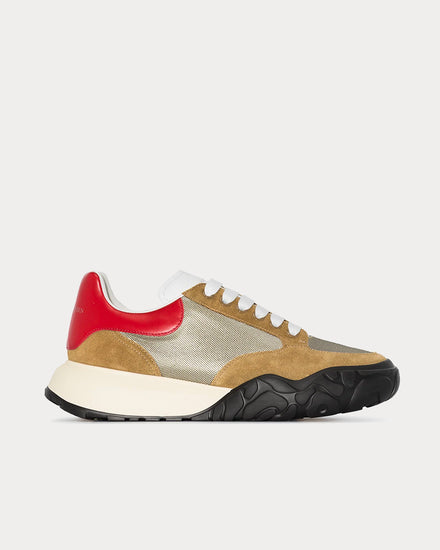 McQueen Court Panelled Multicolour Red Low Top Sneakers - 1
