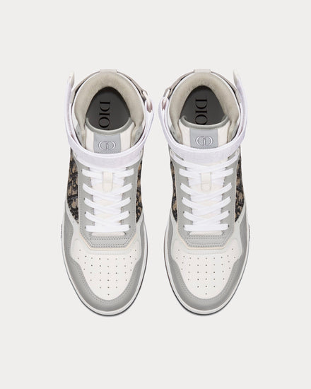 Dior B27 Grey & White High Top Sneakers - 4
