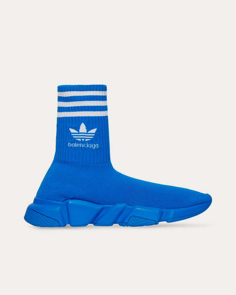 Balenciaga x Adidas Men's Speed Knit Blue High Top Sneakers Balenciaga x Adidas Men's Speed Knit Blue High Top Sneakers