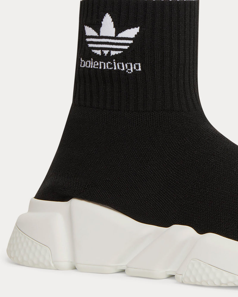 adidas gazelle silver green womens Balenciaga x Adidas Men's Speed Knit Black High Top Sneakers