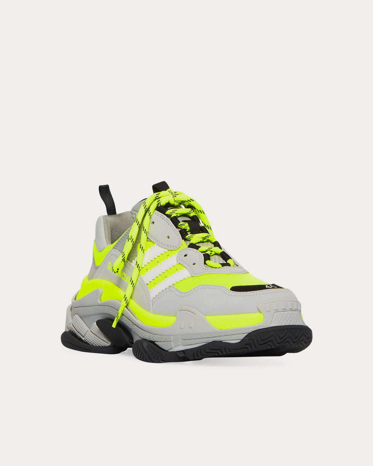 Balenciaga x Adidas - Triple S Double Foam & Mesh Neon Yellow / Black / Grey  Low Top Sneakers