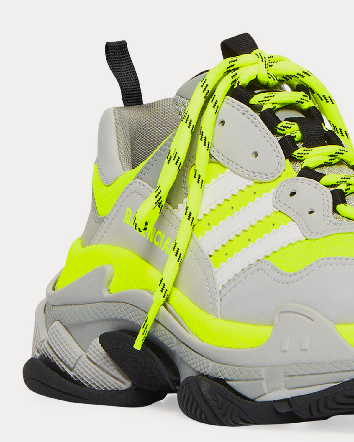 Balenciaga x Adidas - Triple S Double Foam & Mesh Neon Yellow / Black / Grey  Low Top Sneakers