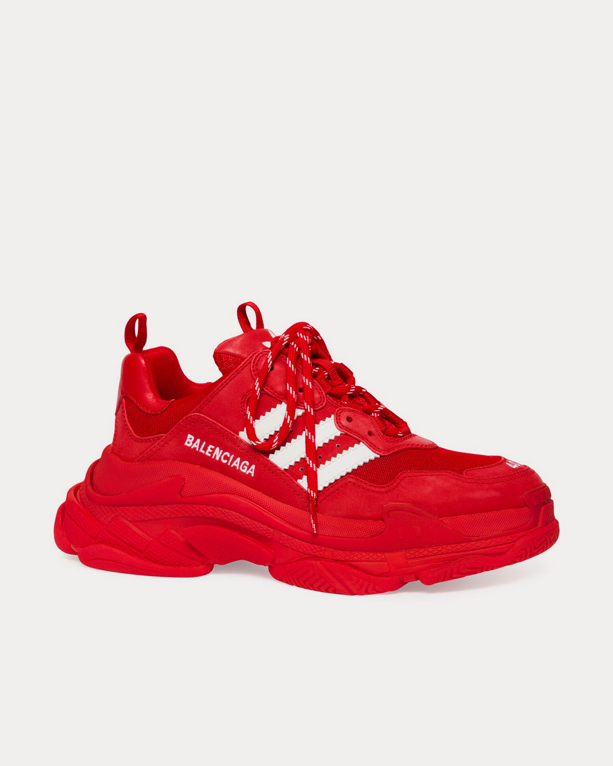 Balenciaga x Adidas - Triple S Double Foam & Mesh Red / White Low Top Sneakers
