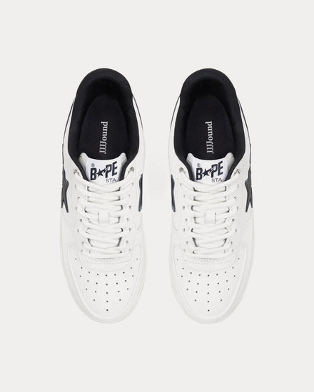 A Bathing APE x JJJJound Bape Sta White / Black Low Top Sneakers - 2