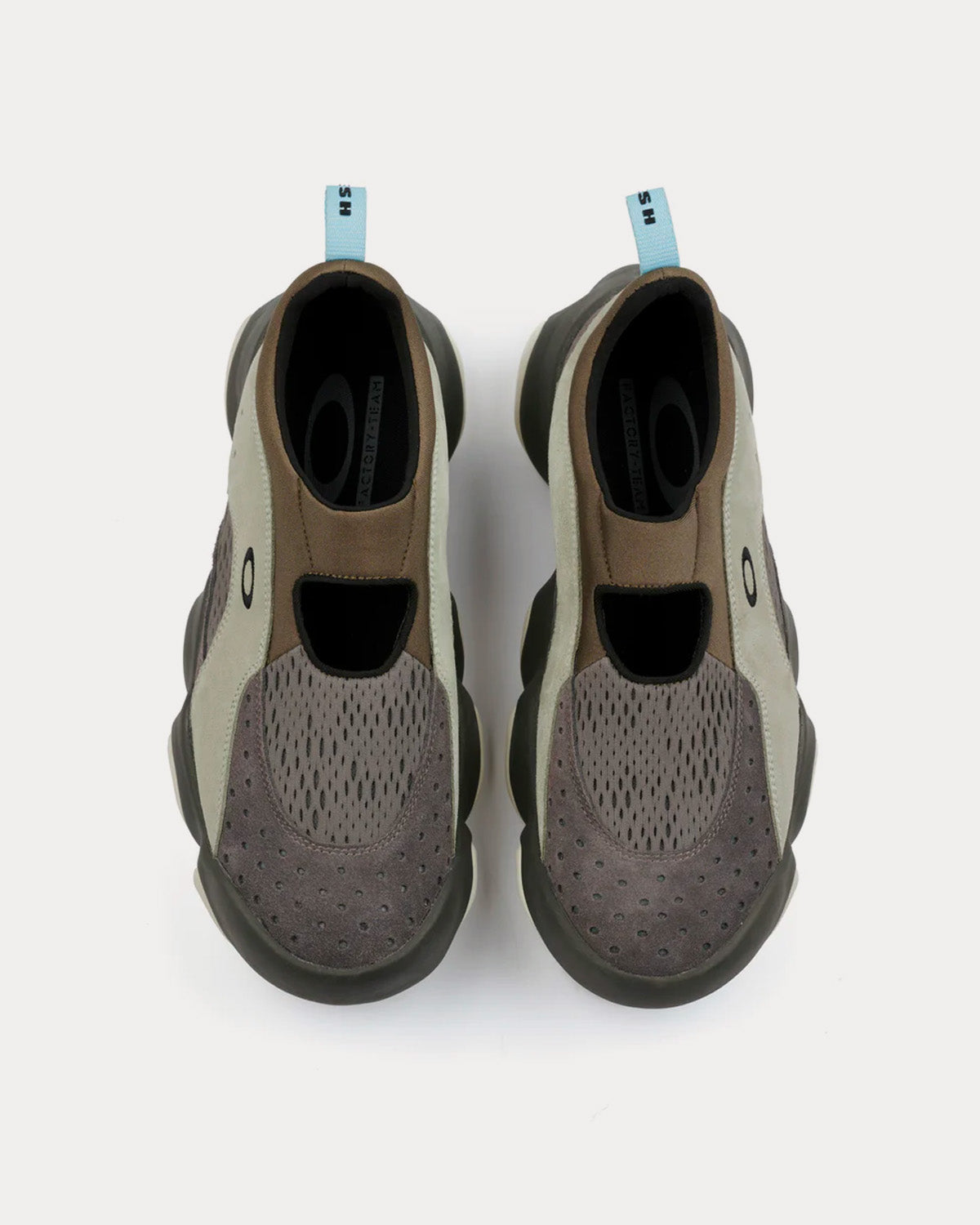 Oakley x Brain Dead - Factory Team Flesh Sandal Iron / Brown / Dark Grey Slip On Sneakers