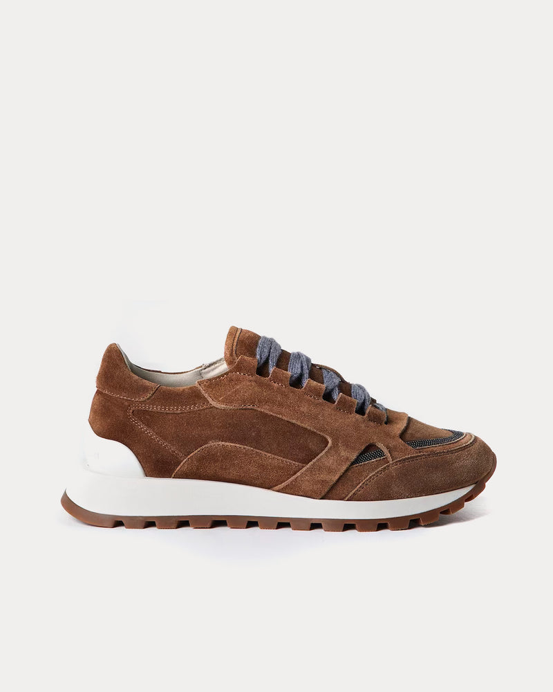 Brunello Cucinelli Women's Suede runners with Monili Copper