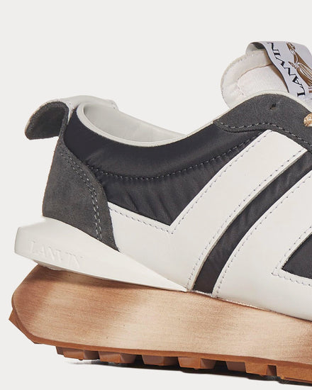 Lanvin Bumpr Nylon & Leather Grey Low Top Sneakers - 4